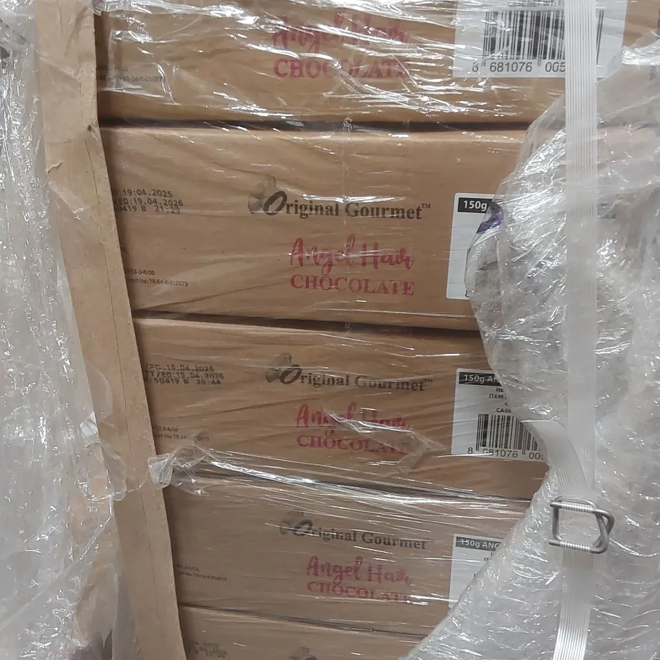 PALLET CONTAINING APPROXIMATELY 258x 150g ORIGINAL GOURMET ANGEL HAIR TURKISH COTTON CANDY & PISTACHIO CREAM CHOCOLATE