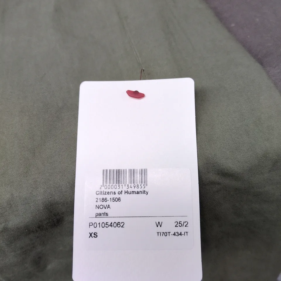 CITIZENS OF HUMANITY NOVA PANTS – XS, OLIVE GREEN