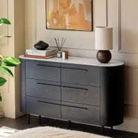BOXED DANETTI MANHATTAN WHITE CERAMIC CHEST OF DRAWERS