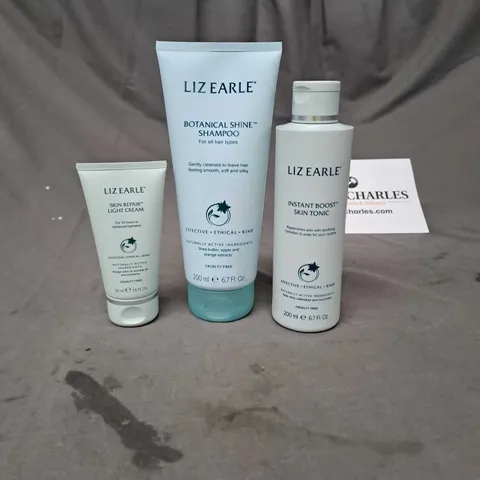 LOT OF 3 LIZ EARLE BEAUTY PRODUCTS TO INCLUDE SHAMPOO AND FACE CREAM