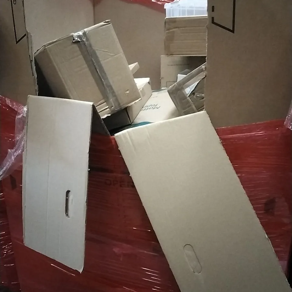 PALLET OF HOUSEHOLD ITEMS TO INCLUDE TURNTABLE SYSTEM, JUICER,KITCHEN FAUCET, SCOOTER AND OTHER ASSORTED ITEMS...