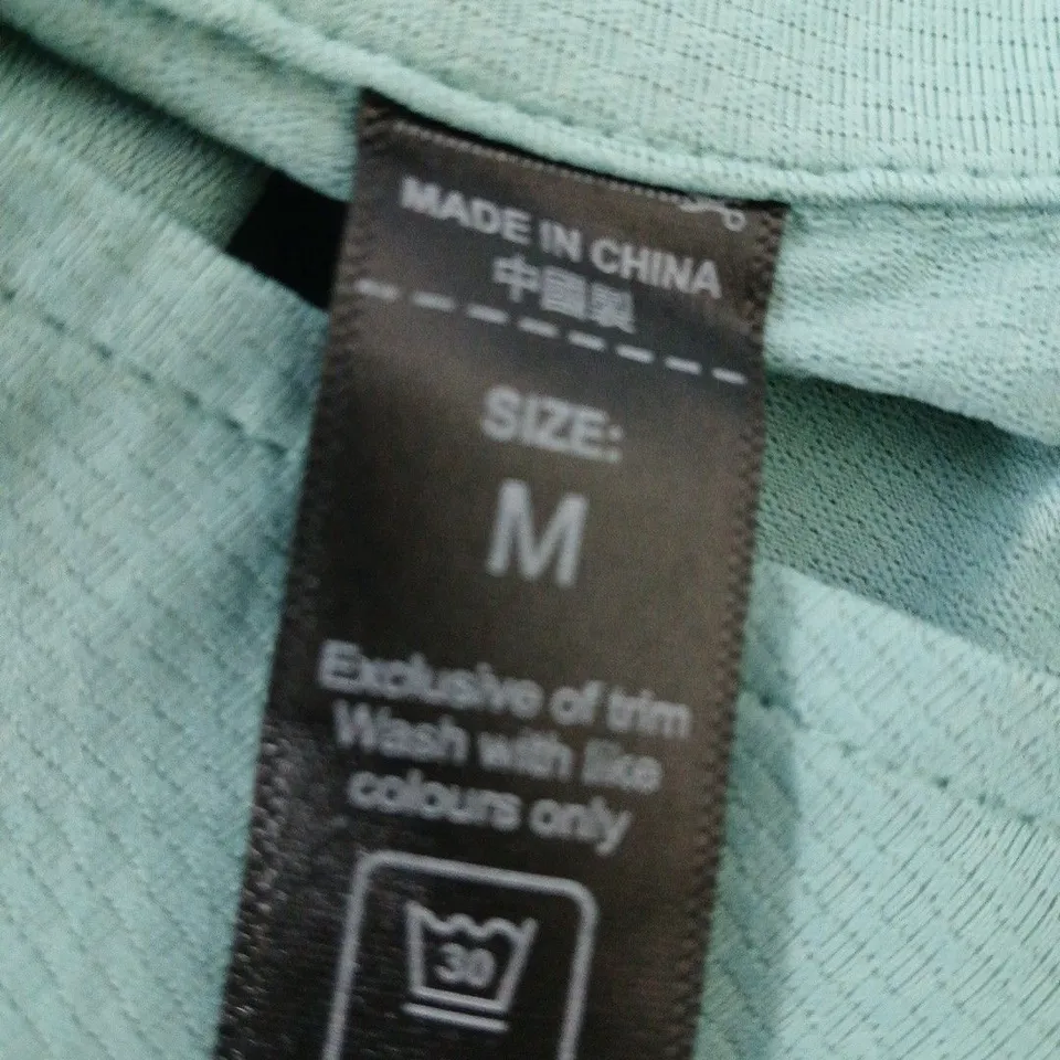 PIE MINT GREEN ZIP-NECK TOP, SIZE M