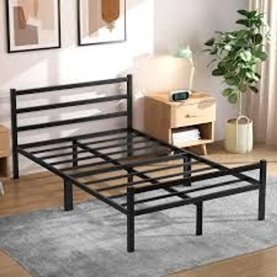 BOXED 5' BLACK METAL BEDFRAME (1 BOX)
