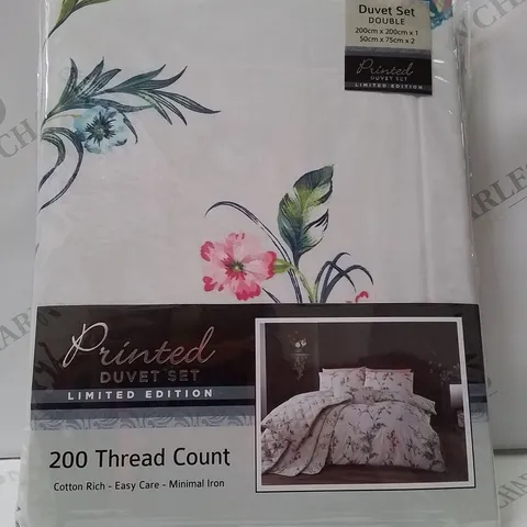 BRAND NEW PRINTED 200 THREAD COUNT DUVET COVER SET  -DOUBLE-