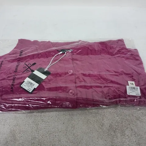 BAGGED CREW CLOTHING COMPANY SUMMER HERITAGE CABLE CARDIGAN – UK 16