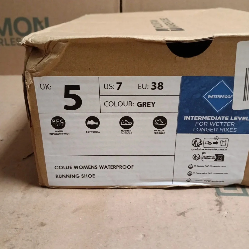 MOUNTAIN WAREHOUSE COLLIE WOMEN'S WATERPROOF RUNNING SHOE - GREY, UK 5