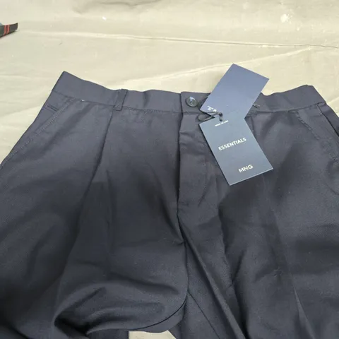 MANGO ELSTICATED WAIST TAILORED TROUSERS IN NAVY SIZE EU 40