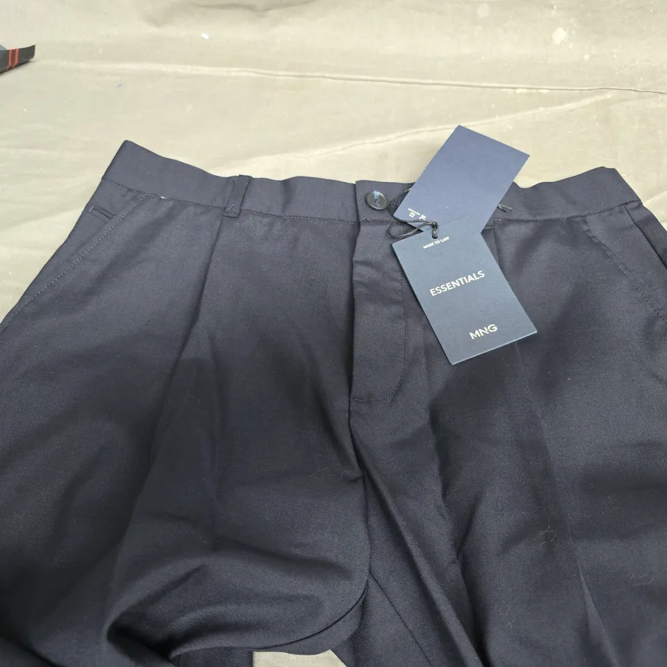 MANGO ELSTICATED WAIST TAILORED TROUSERS IN NAVY SIZE EU 40
