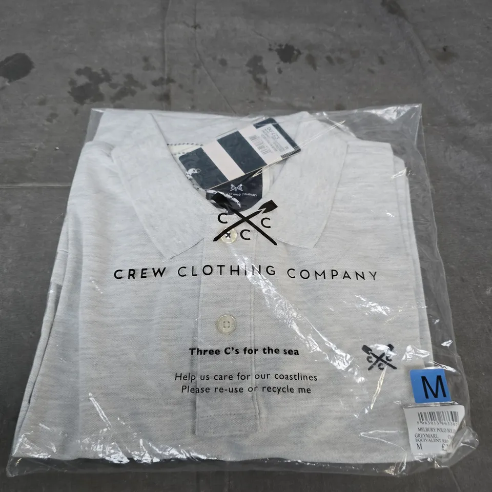 CREW CLOTHING COMPANY MEN'S POLO SHIRT – GREY MARL, M