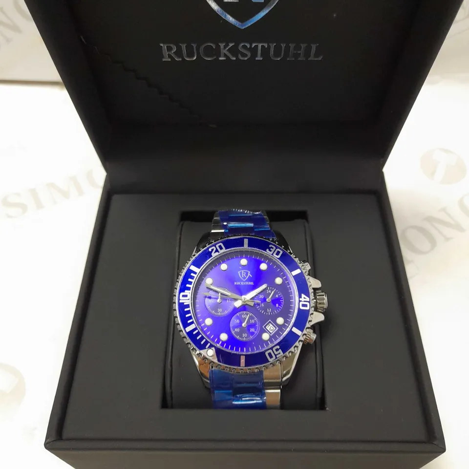 RUCKSTUHL CHRONOGRAPH TRIPLE DIAL BRACELET STRAP WRISTWATCH