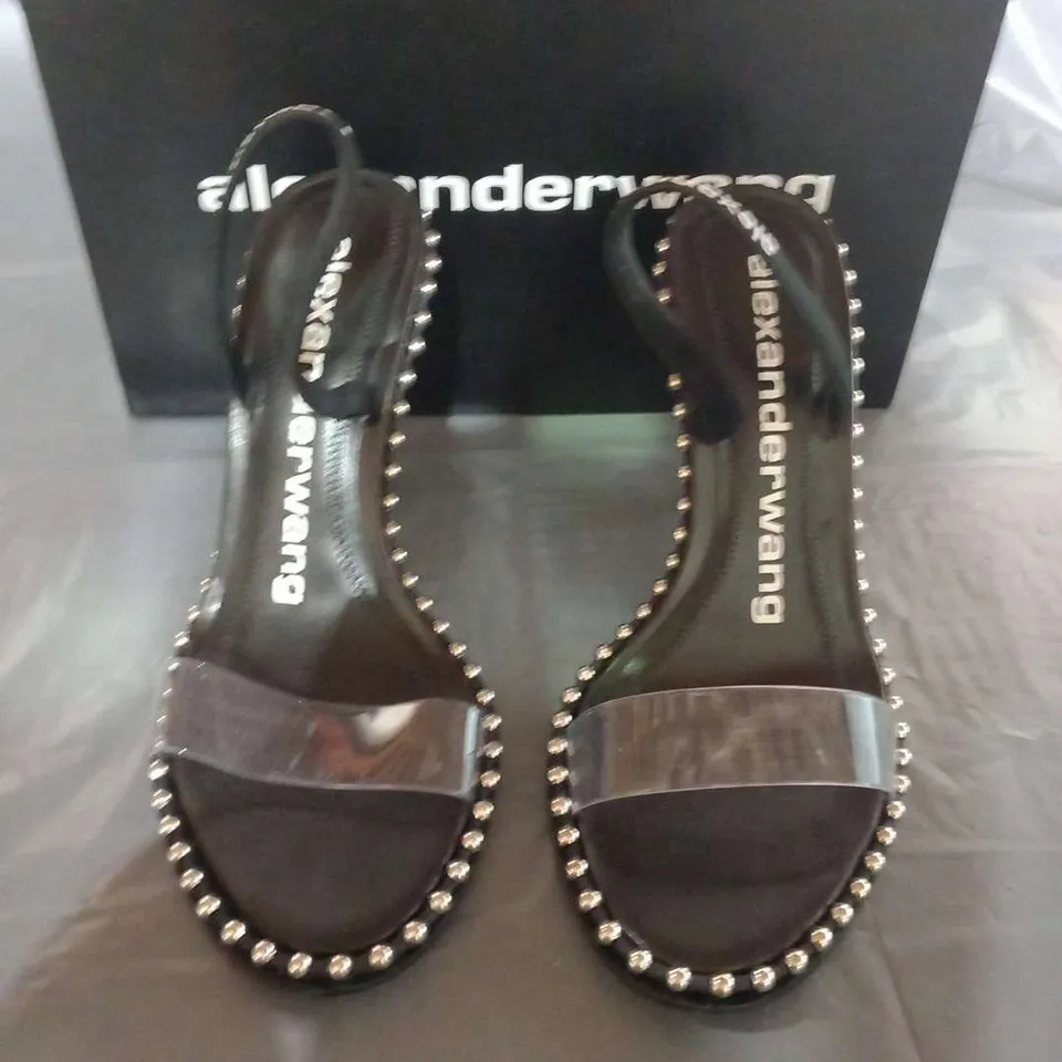 BOXED ALEXANDER WANG NOVA BASE LOGO SANDAL SIZE 38