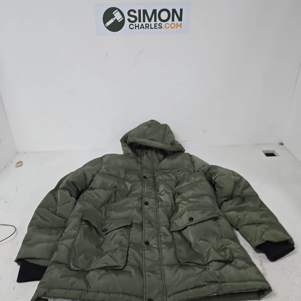 LA MAHEY LONDON WOMEN'S OLIVE GREEN PUFFER JACKET – SIZE M