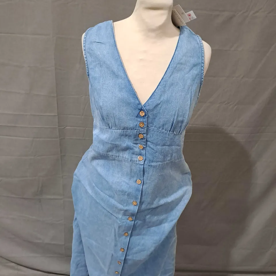 NOBODYS CHILD DENIM SANDRA MIDI DRESS PLAIN - UK 10