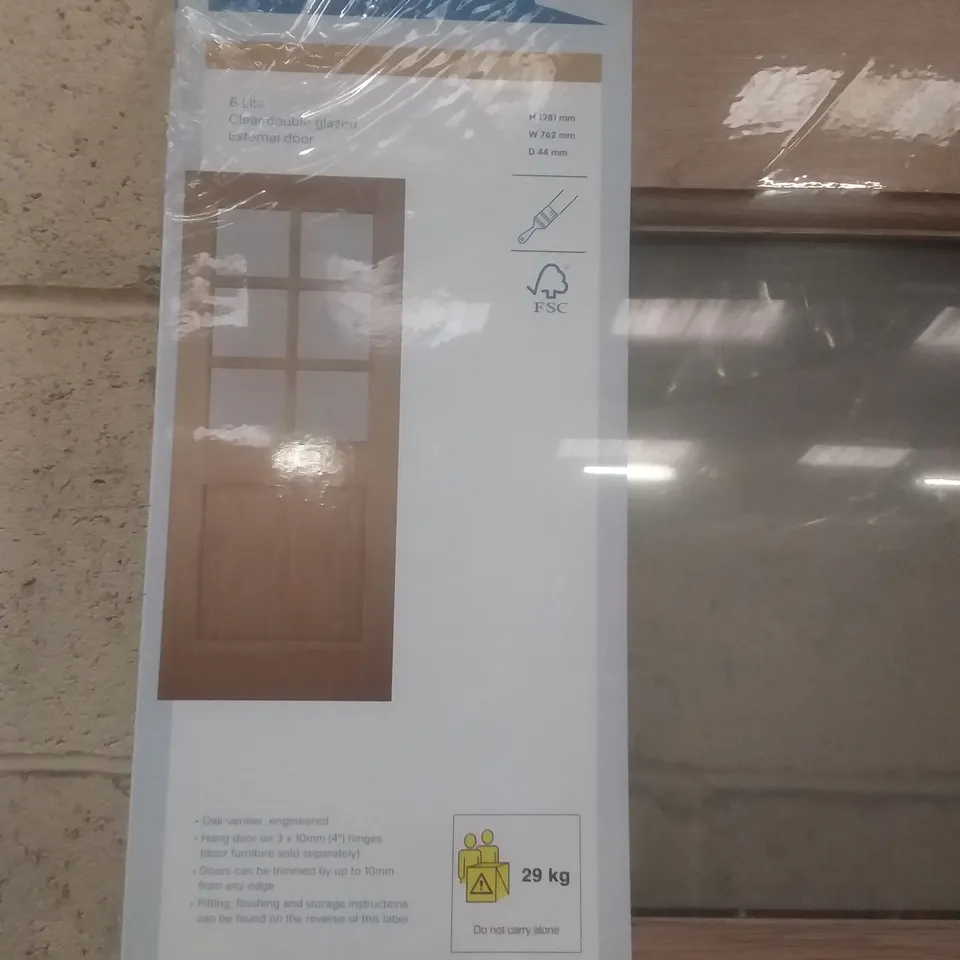 GEOM 6 LITE CLEAR DOUBLE GLAZED EXTERNAL WOODEN DOOR