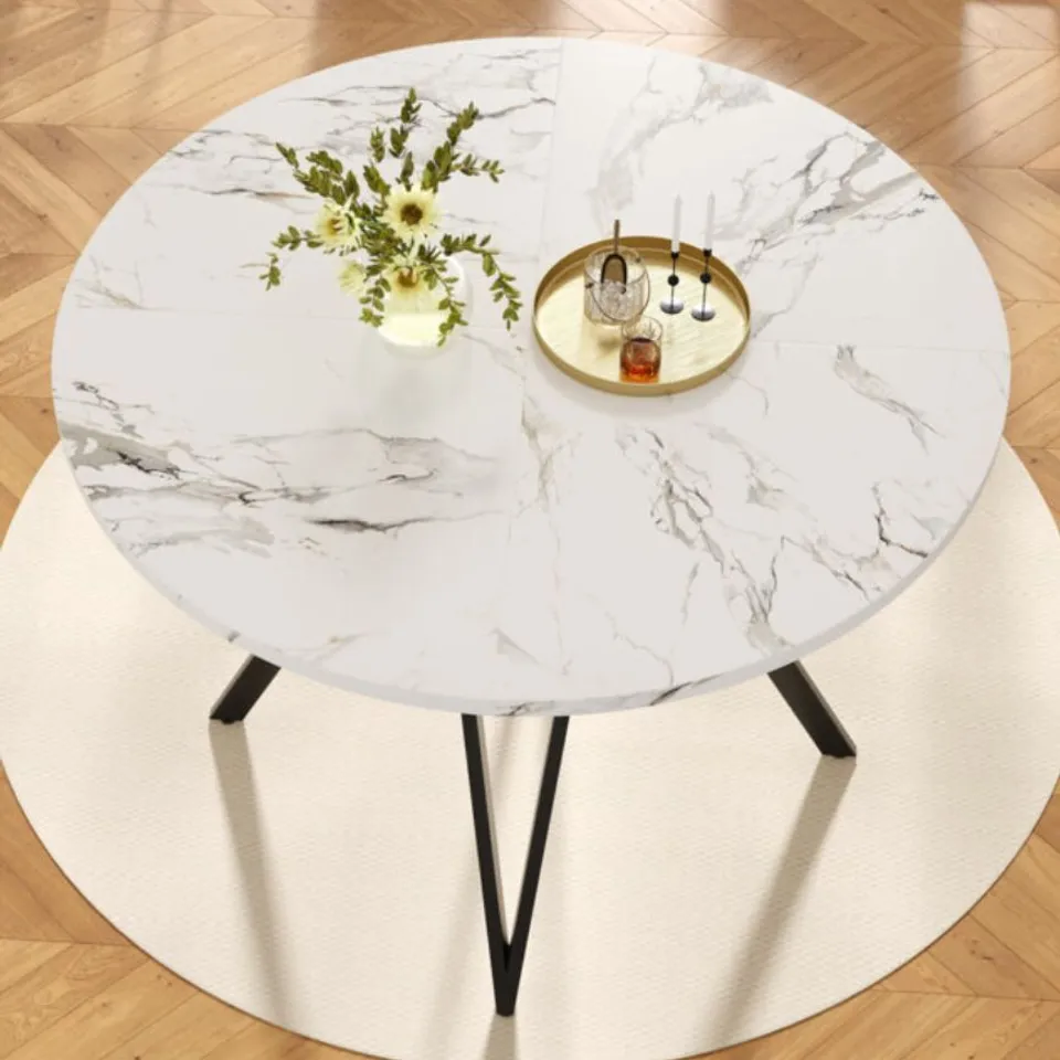 BOXED 100cm ROUND DINING TABLE WITH LEGS (1 BOX)
