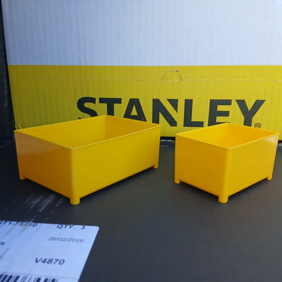LARGE PALLET OF ASSORTED STANLEY MPP ORGANIZER SORT MASTER STORAGE COMPARTMENTS