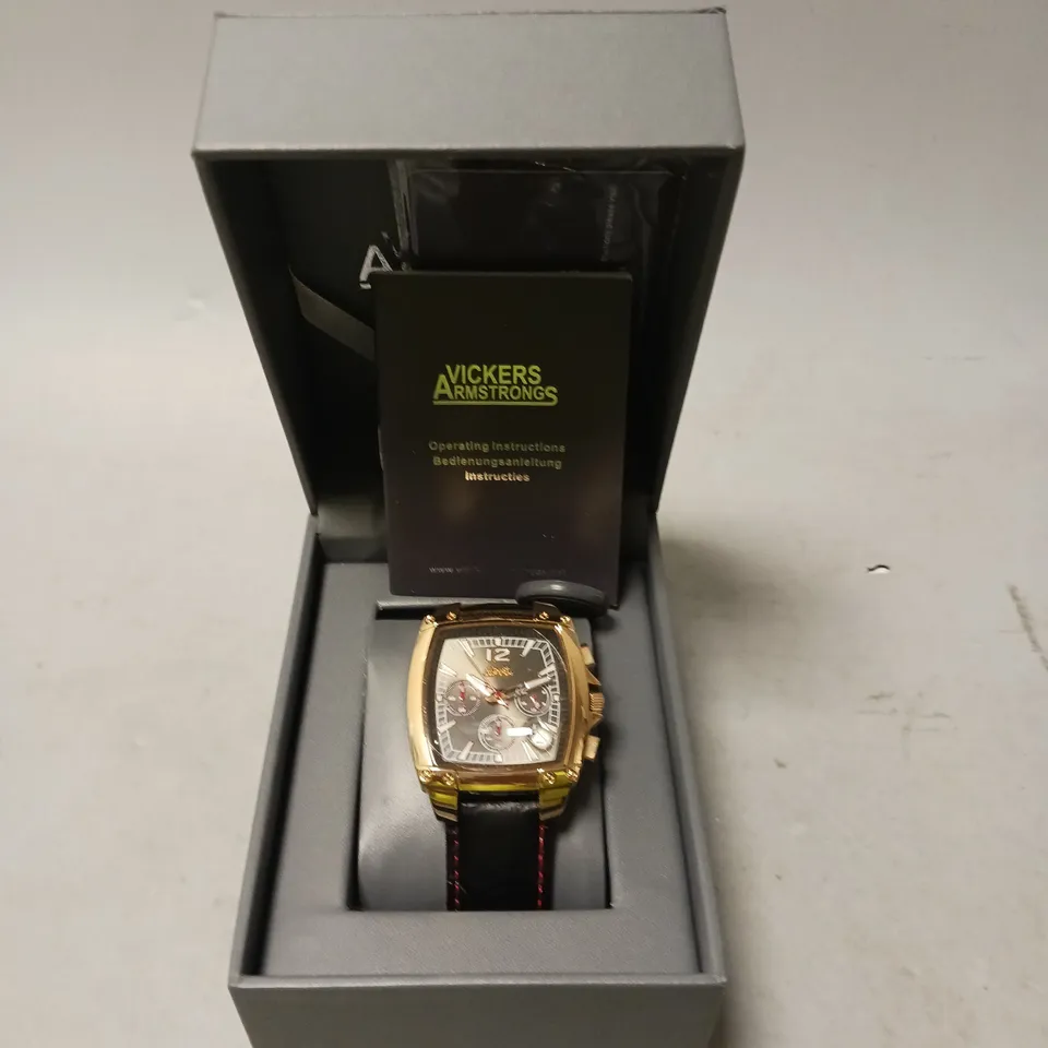 VICKERS ARMSTRONGS BARREL ROLL BLACK DIAL WATCH