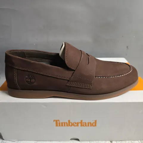 BOXED PAIR OF TIMBERLAND CLASSIC BOAT SHOES IN COCOA - UK 11