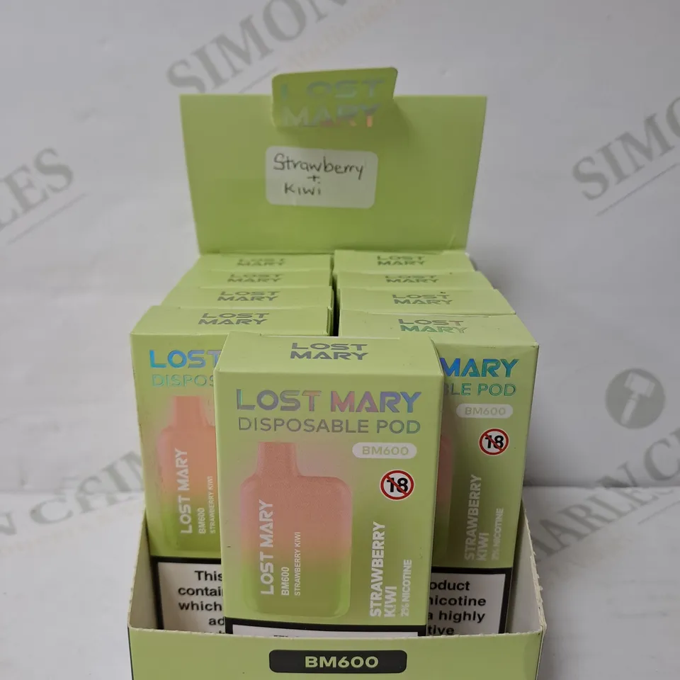 BOX OF 9 LOST MARY DISPOSABLE POD STRAWBERRY + KIWI
