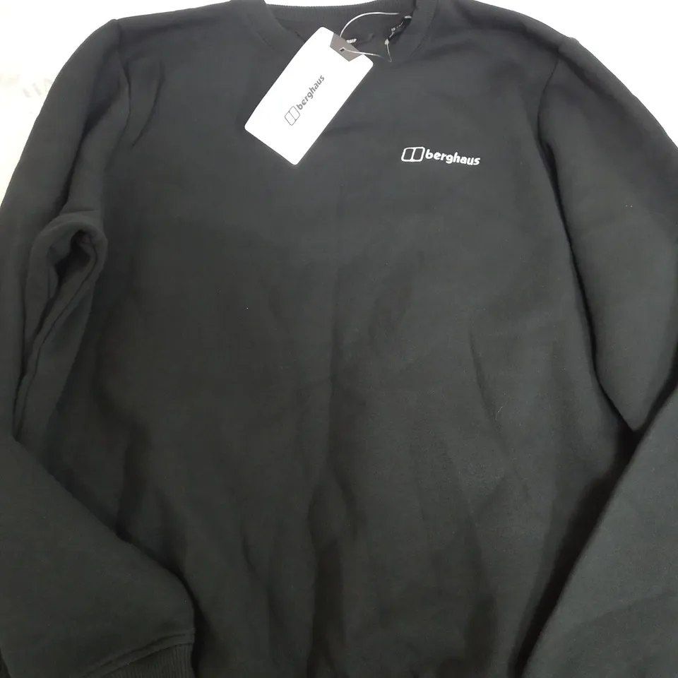 BERGHAUS BLACK CREW JUMPER - UK SMALL