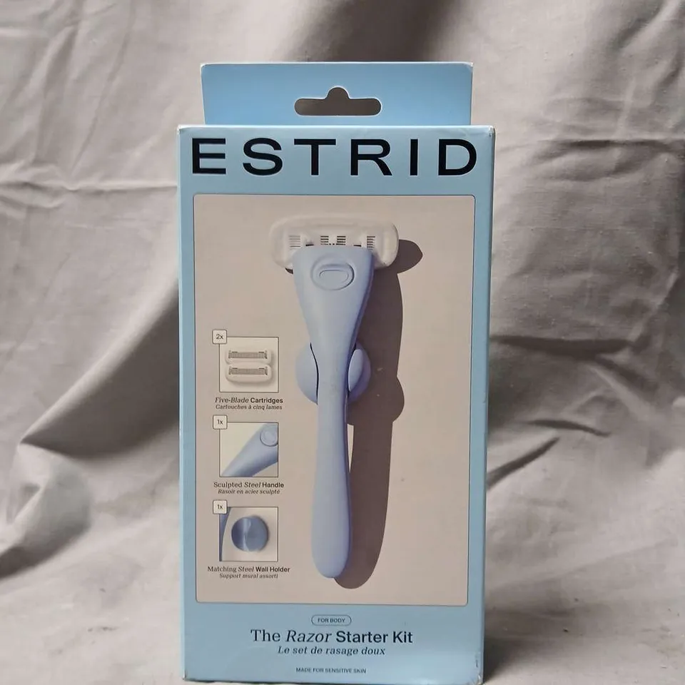 ESTRID RAZOR STARTER KIT – BLUE HANDLE, BOXED