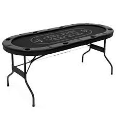 BOXED COSTWAY BLACK 8 PLAYER FOLDABLE POKER TABLE