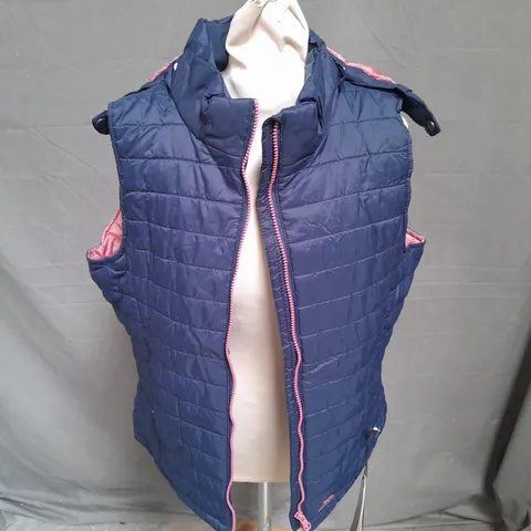 TRESSPASS ARETHA WOMENS CASUAL GILET IN NAVY DUSTY ROSE SIZE M