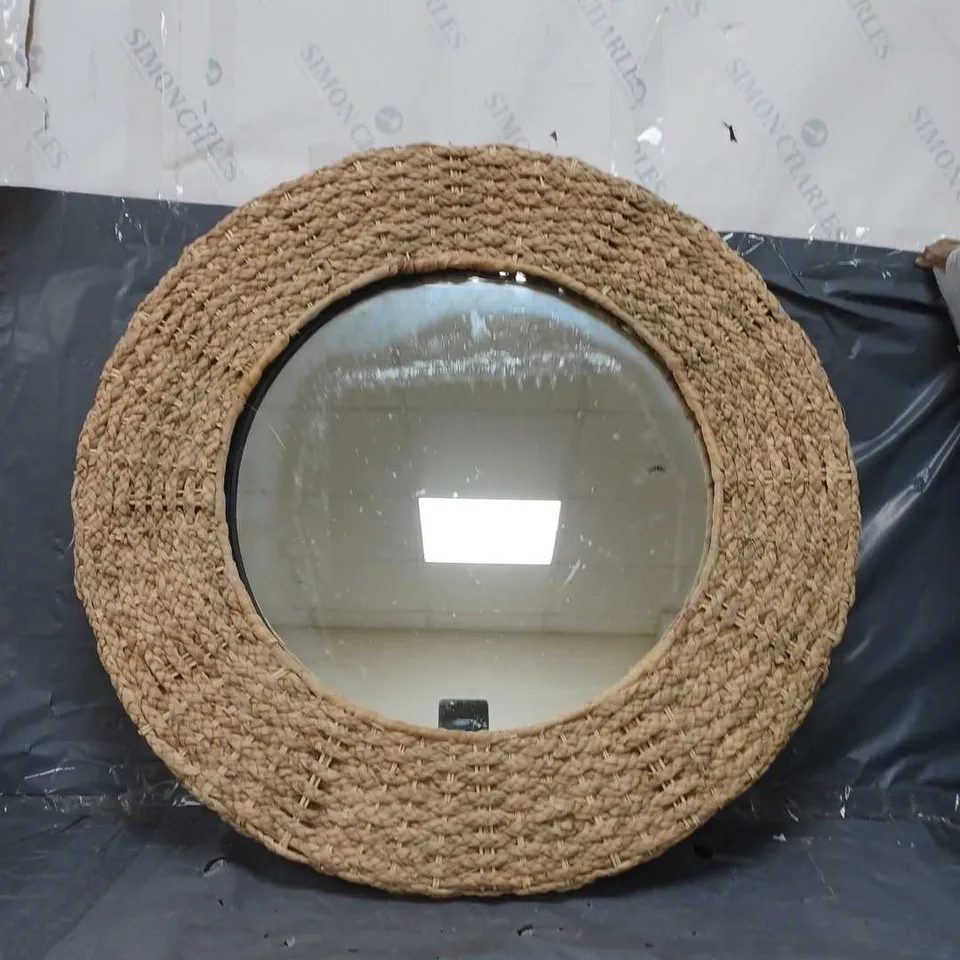 DARLA WICKER WOVEN MIRROR - 60CM - COLLECTION ONLY RRP £40