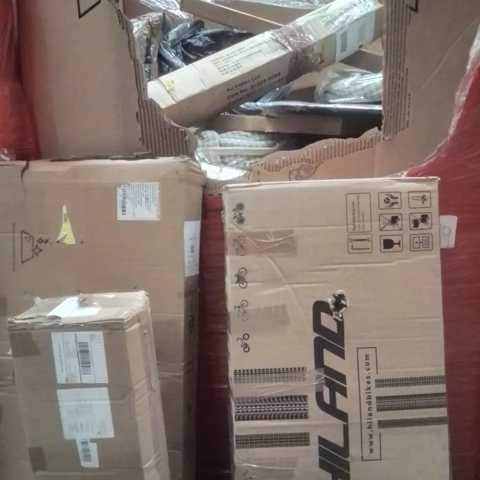 PALLET OF ASSORTED HOUSEHOLD GOODS AND PRODUCTS TO INCLUDE;BIKE,HANG TO DRY CLOTHES