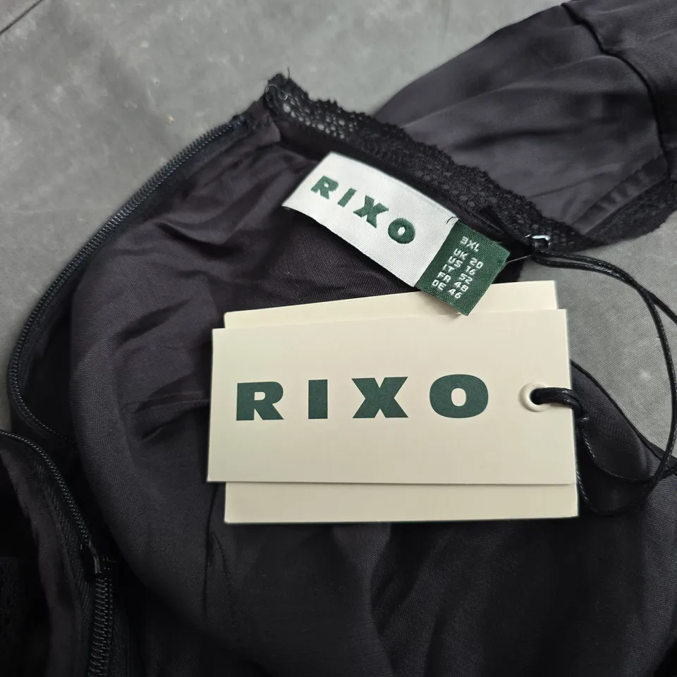 RIXO CAREY DRESS ORCHID EMBROIDERY BLACK – UK 20 (3XL)