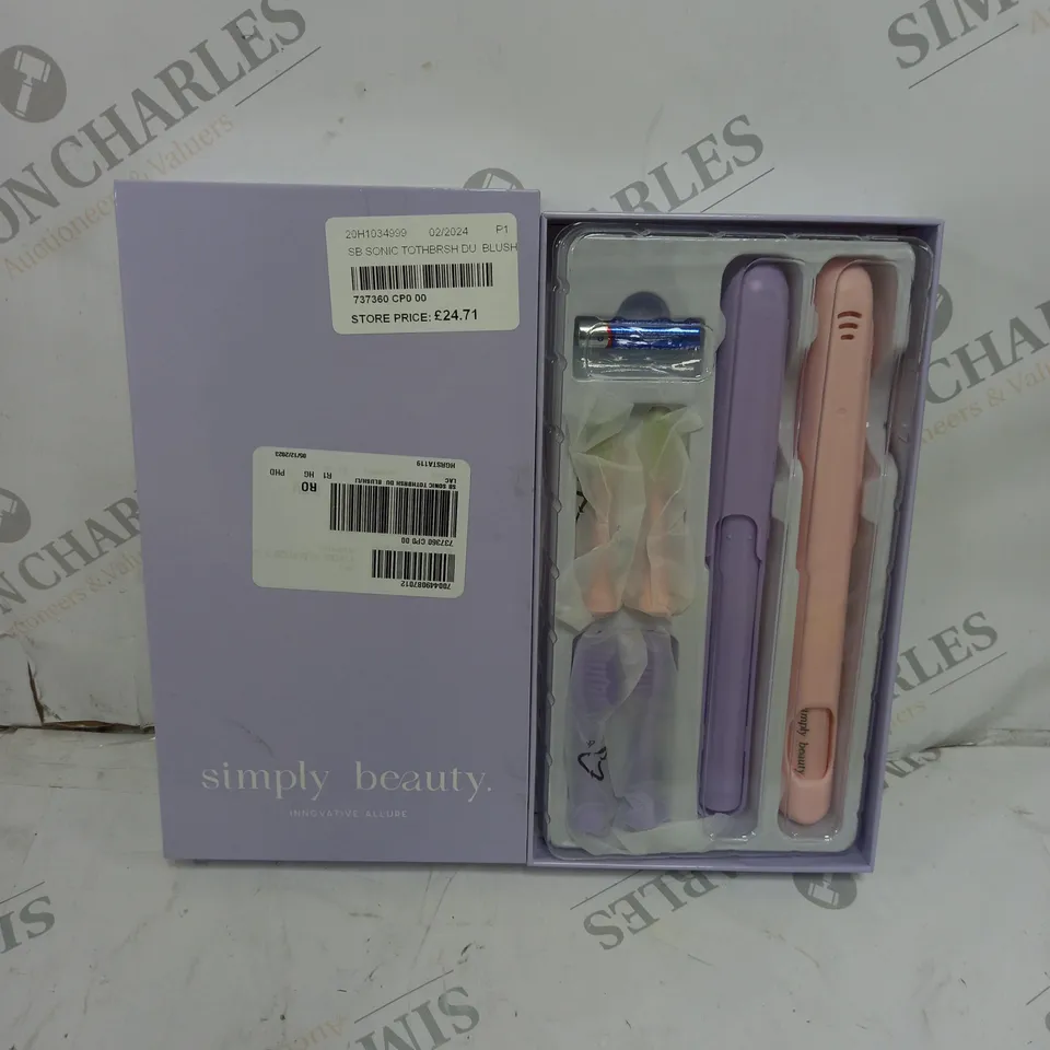 SIMPLY BEAUTY SIMPLY SMILE SONIC TOOTHBRUSH DUO WITH 4 BRUSH HEADS