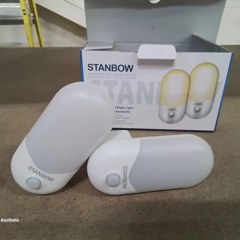 BOXED STANBOW SET OF 2 PLUG IN LIGHT SENSOR NIGHT LIGHTS