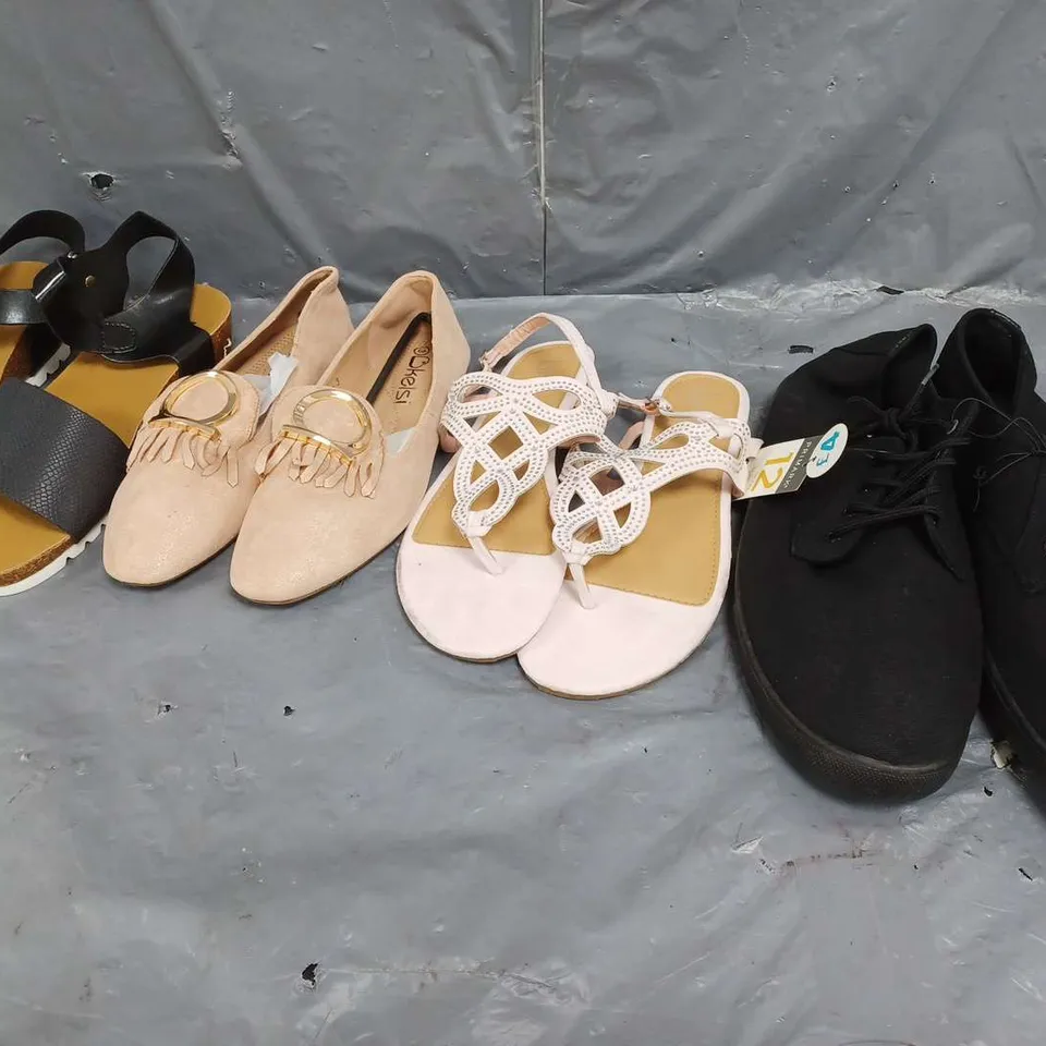 APPROXIMATELY 18 ASSORTED WOMENS PAIRS OF SHOES IN VARIOUS COLOURS, STYLES, AND SIZES