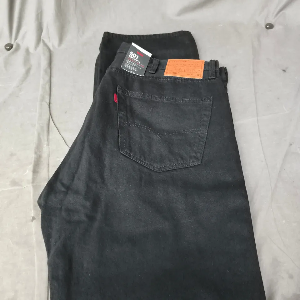 LEVI'S 501 ORIGINAL JEANS – MEN'S BLACK DENIM, W38 L32