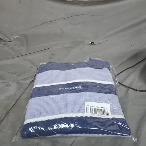 GOOSE & GANDER STRIPED KNIT JUMPER - SIZE L