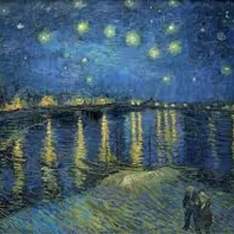 STARRY NIGHT OVER THE RHONE BY VINCENT VAN GOGH - WRAPPED CANVAS PRINT
