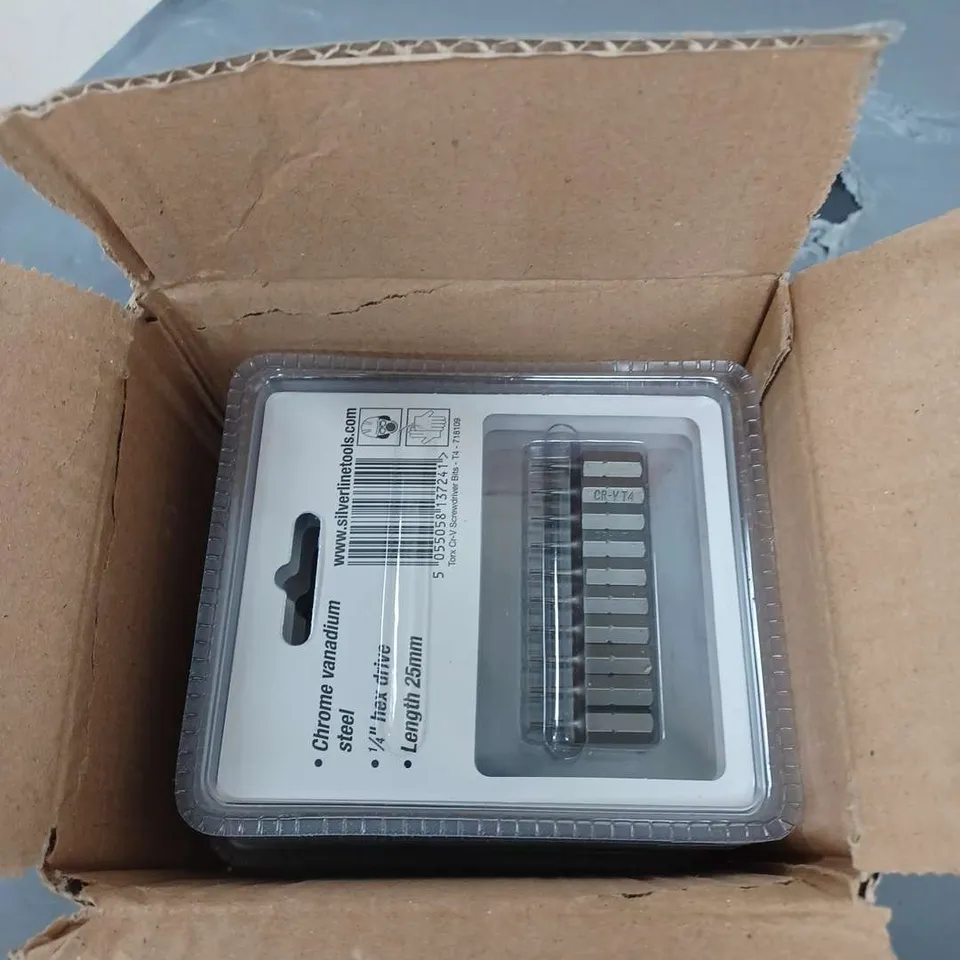 BOXED LOT OF 10 SILVERLINE TORX CR-V SCREWDRIVER BITS
