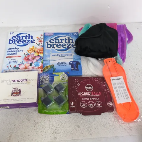LOT OF APPROXIMATELY 15 ASSORTED HOUSHOLD ITEMS TO INCLUDE LAUNDRY SHEETS, SMOOTH JAZZ BOXSET AND DOW SILICONE
