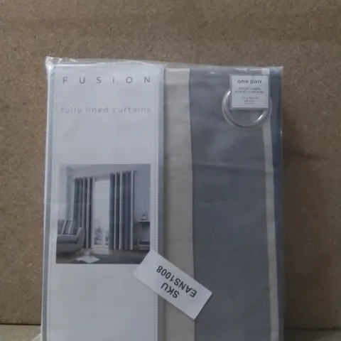 BRAND NEW FUSION FULLY LINED CURTAINS 117CM X 183CM - WHITWORTH BLUE