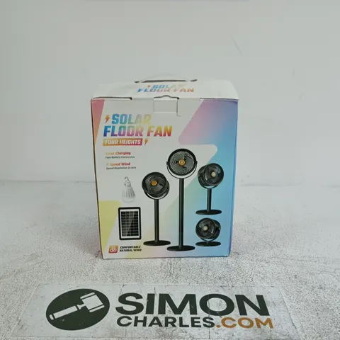 SOLAR FLOOR FAN - FOUR-HEIGHT STAND (SOLAR POWERED)