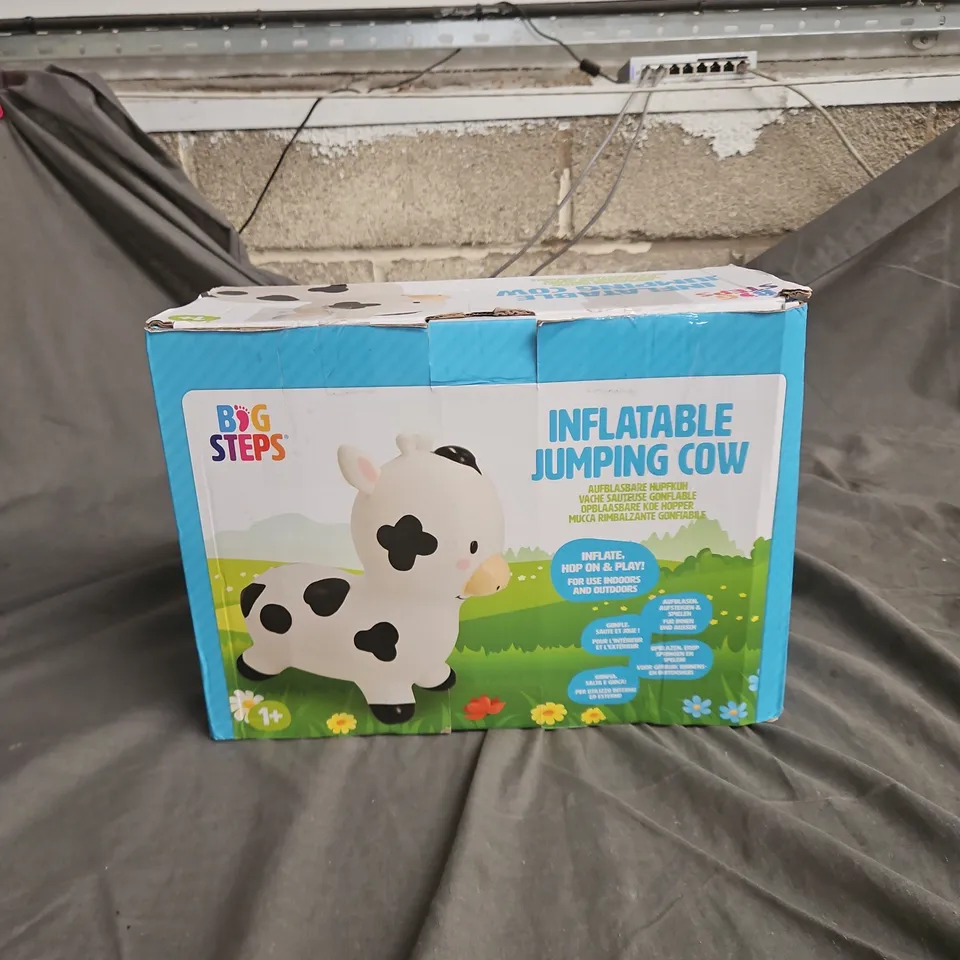 BIG STEPS INFLATABLE JUMPING COW – BOXED TOY