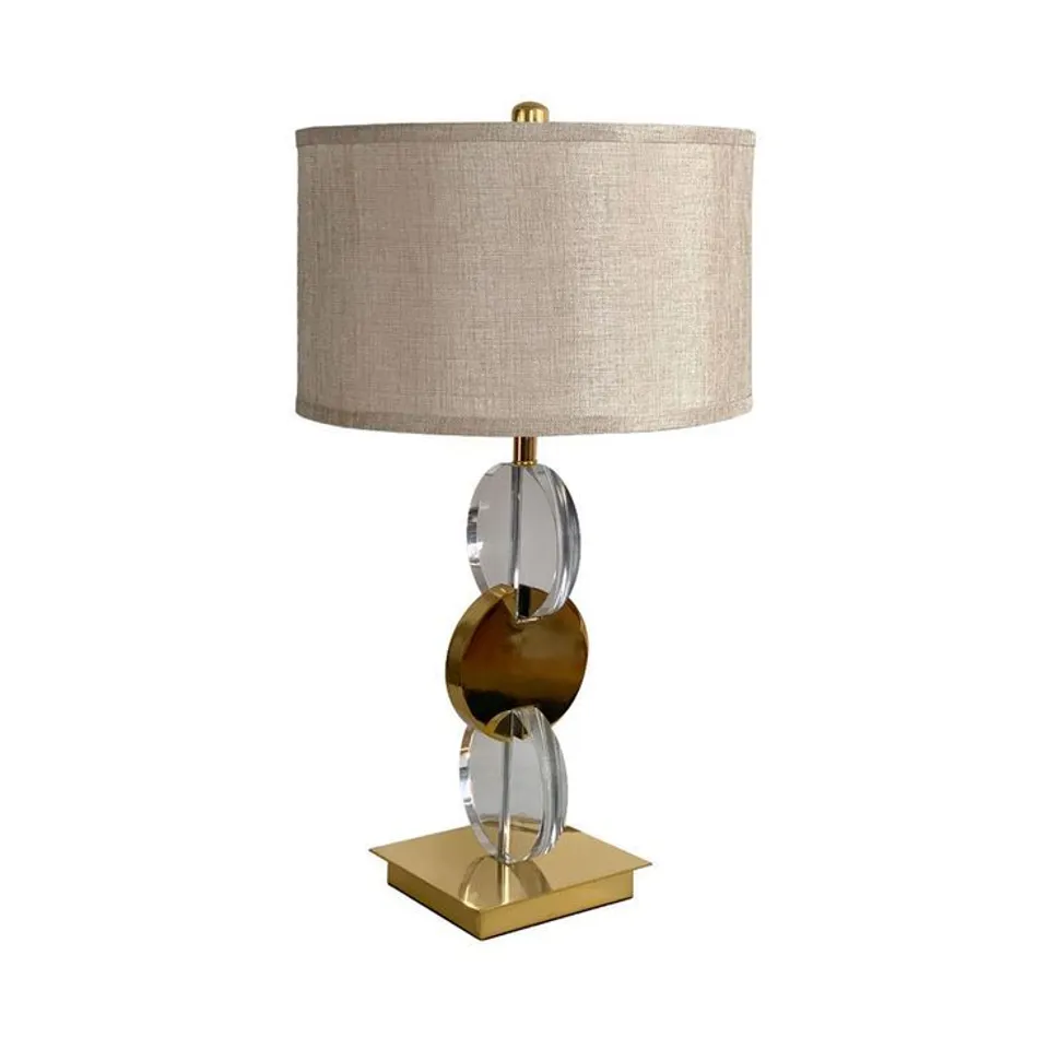 BOXED 66CM TABLE LAMP WITH GLASS BASE