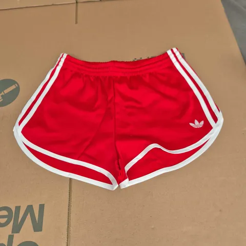 ADIDAS 3S SPRINTER SHORT – RED WITH WHITE TRIM, UK XS