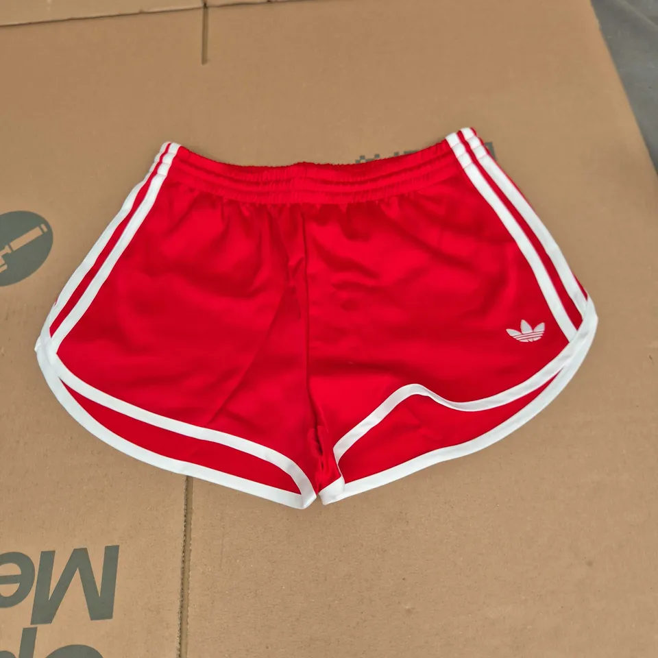 ADIDAS 3S SPRINTER SHORT – RED WITH WHITE TRIM, UK XS
