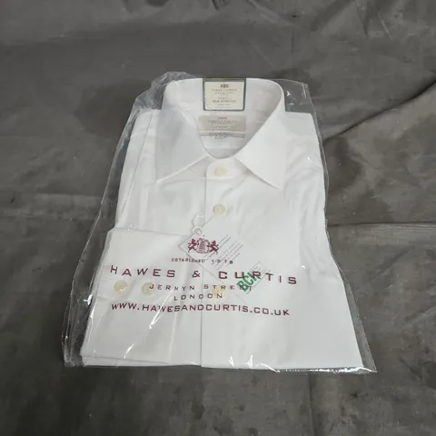 HAWES & CURTIS ST JAMES SLIM FIT NEW STRETCH SINGLE CUFF SHIRT IN WHITE SIZE 17/36
