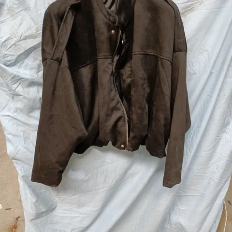 MEN'S BROWN SUEDE BOMBER JACKET – UK SIZE L