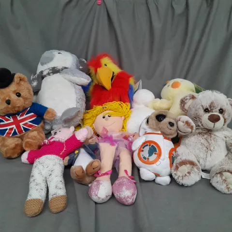 BOX OF ASSORTED PLUSH SOFT TEDDIES