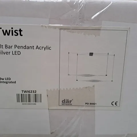 2LT BAR PENDANT ACRYLIC SILVER BAR 
