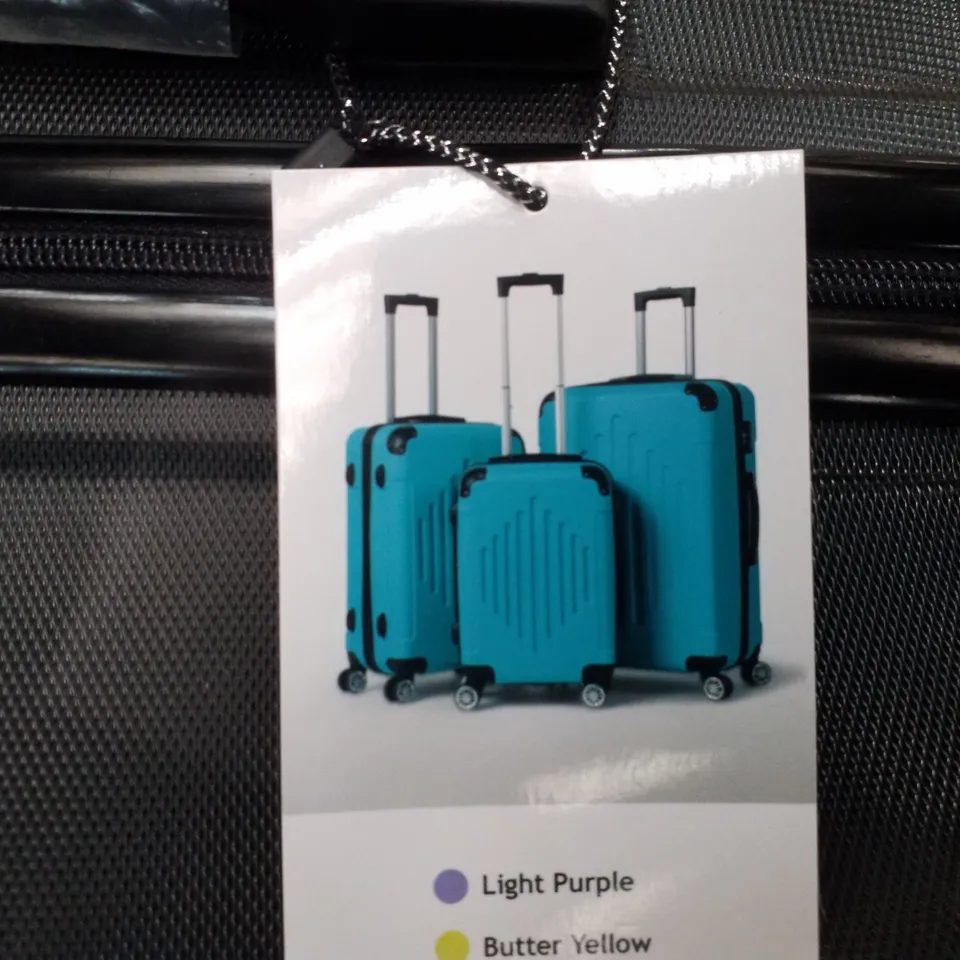 BOXED FCH 3PC HARD SHELL TRAVEL SUITCASES - BLACK