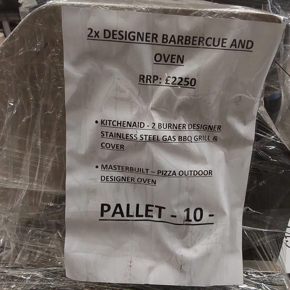 PALLET CONTAINING 2x DESIGNER BARBECUE AND OVEN 